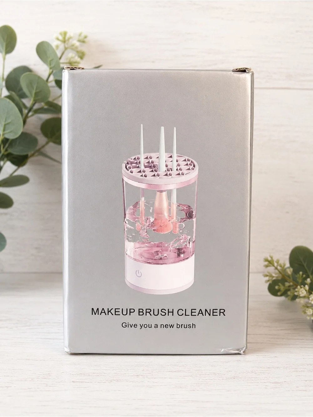 Electric Makeup Brush Cleaner & Dryer Machine Pink USB Cosmetic Brush Washer NIB